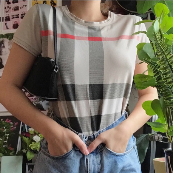 Burberry Tops - Burberry Check T-shirt